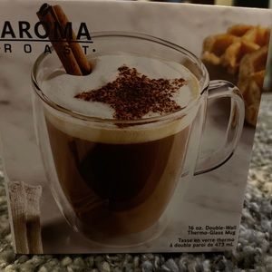 Brand new . Aroma roast Double wall thermo glass mug